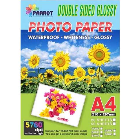 Giấy in ảnh A4 Parrot 2 mặt trơn 260gsm 50 tờ