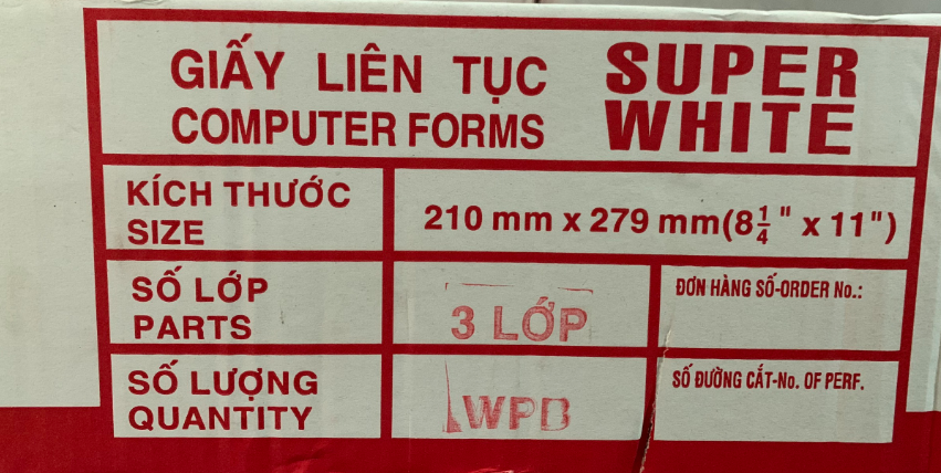 Giấy liên tục 3 liên 210x279mm