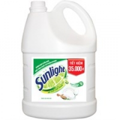 Nước rửa chén Sunlight can 3,6kg - thiên nhiên - Trắng